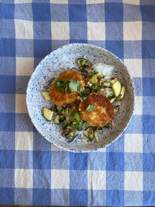 Fish cakes på torsk med syrlig dressing